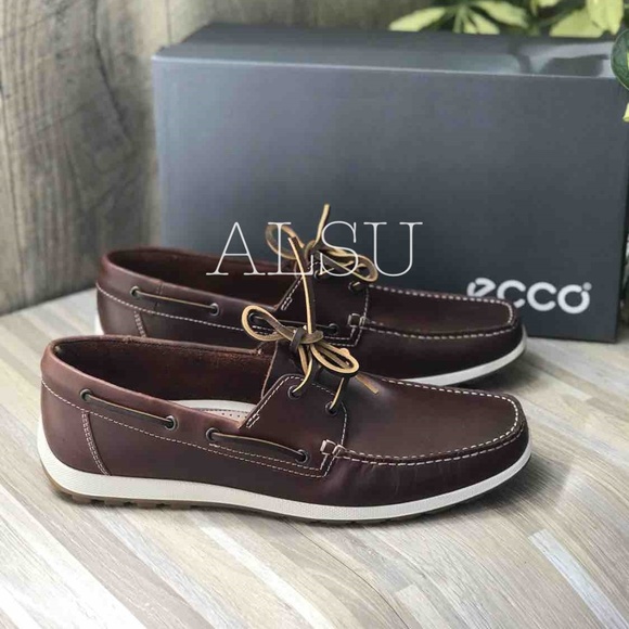 Ecco Other - ECCO Dip Moc Boat Cognac Leather Brown AUTHENTIC
